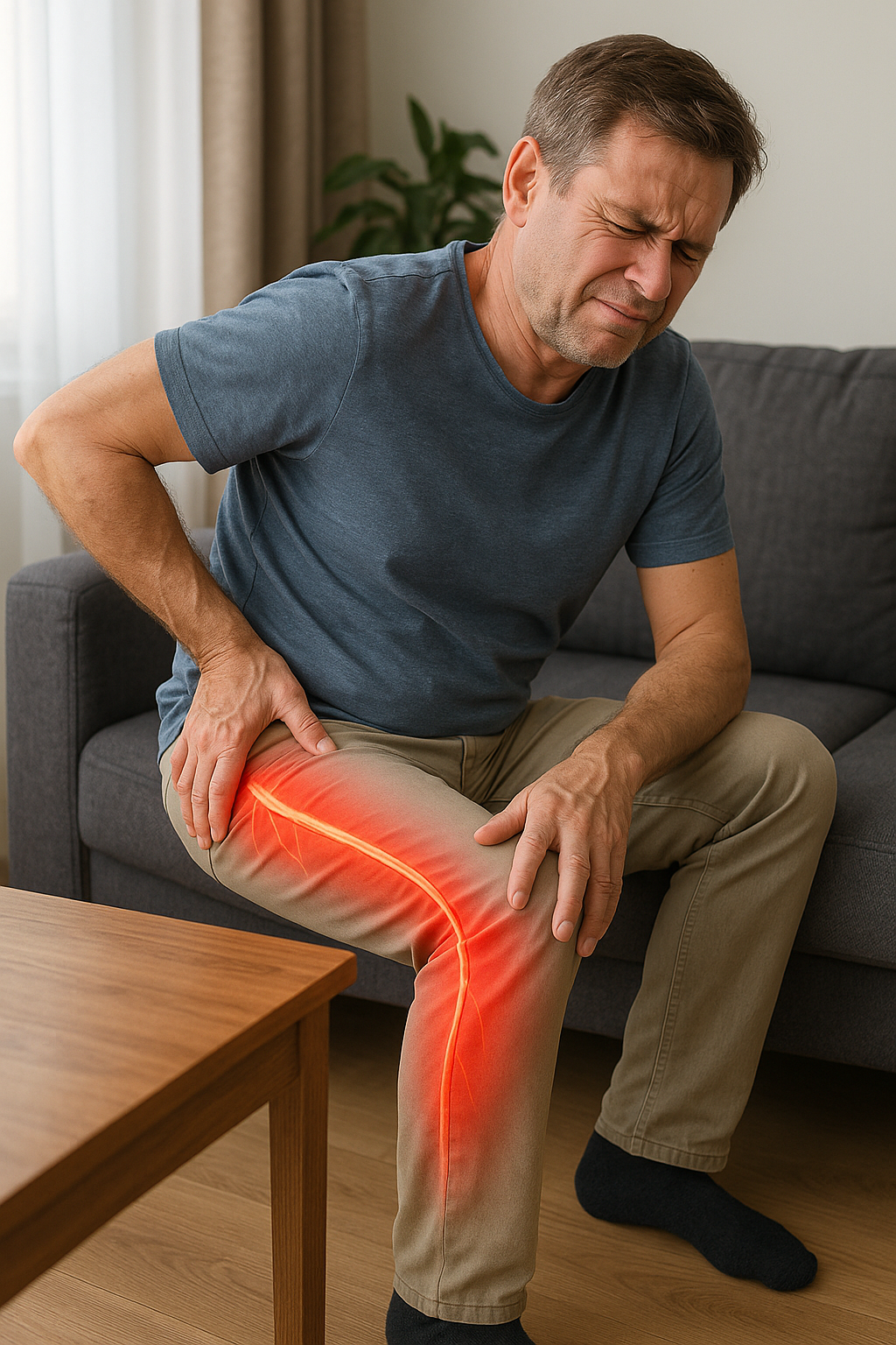 Ontsnap aan de pijn: ontdek de symptomen van een beknelde ischiaszenuw - Illustration