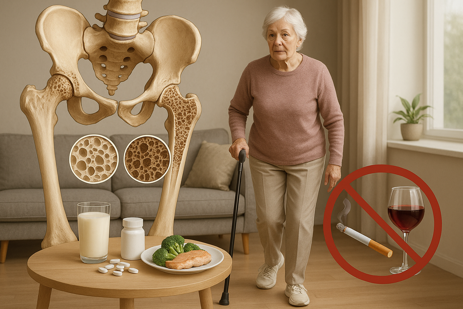 Voorkom osteoporose: versterk je botten met eenvoudige leefstijlaanpassingen - Illustration