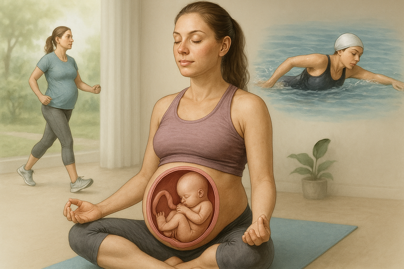 Blijf fit en gezond: sporten voor zwangeren zonder zorgen - Illustration