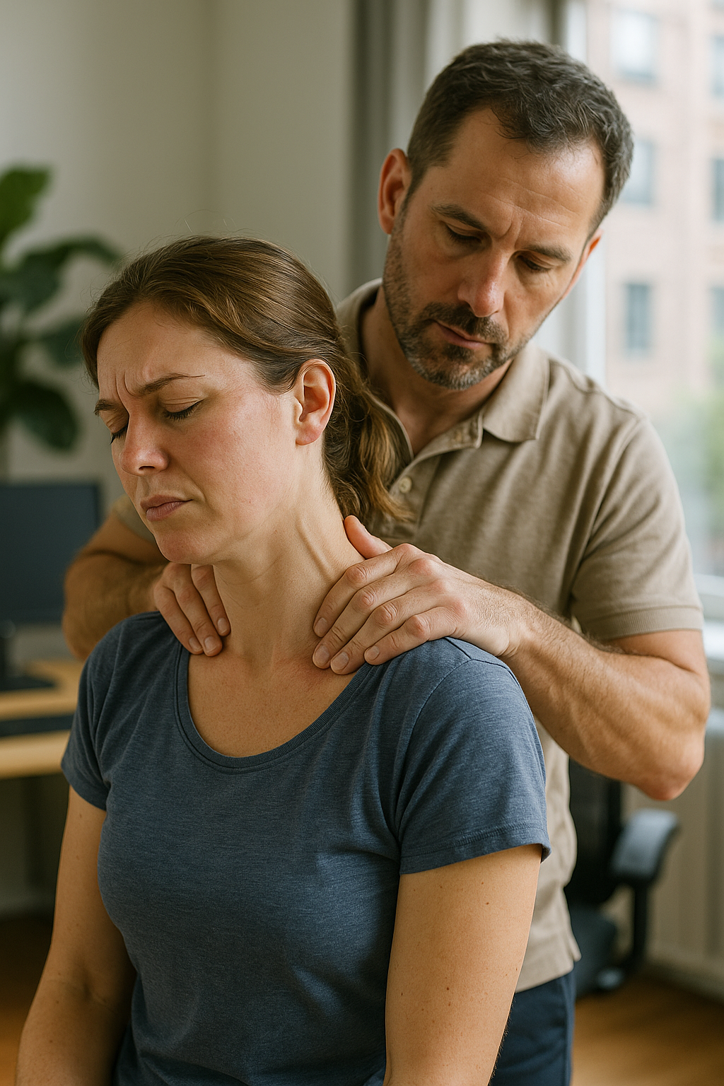 Massage douleurs cervicales: verlichting voor je nekpijn en stress - Illustration