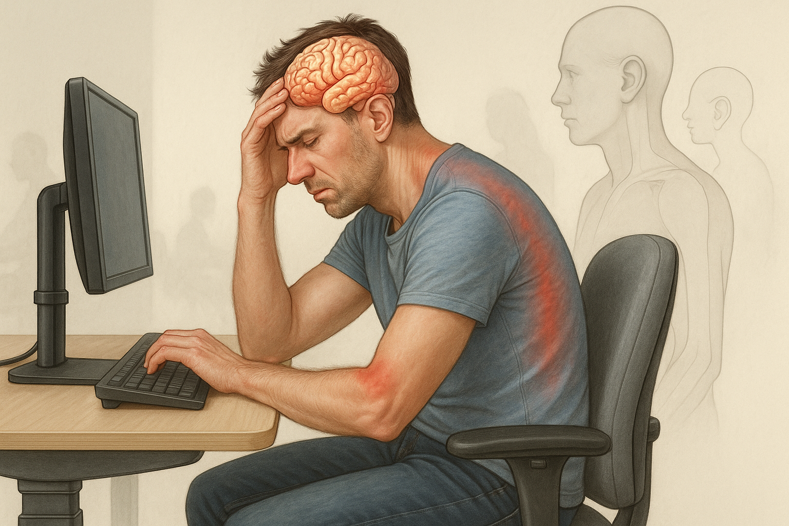 Doorbreek de cyclus van mentale vermoeidheid: ontdek de kracht van ergonomie - Illustration