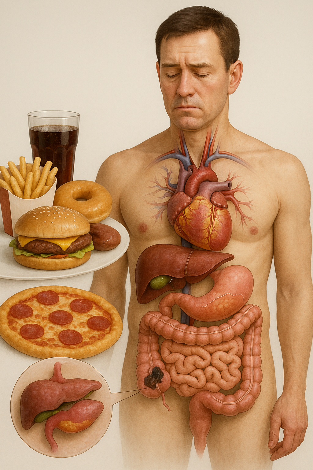 Ongezonde voeding: de verborgen impact op je lichaam en hoe je het kunt aanpakken - Illustration