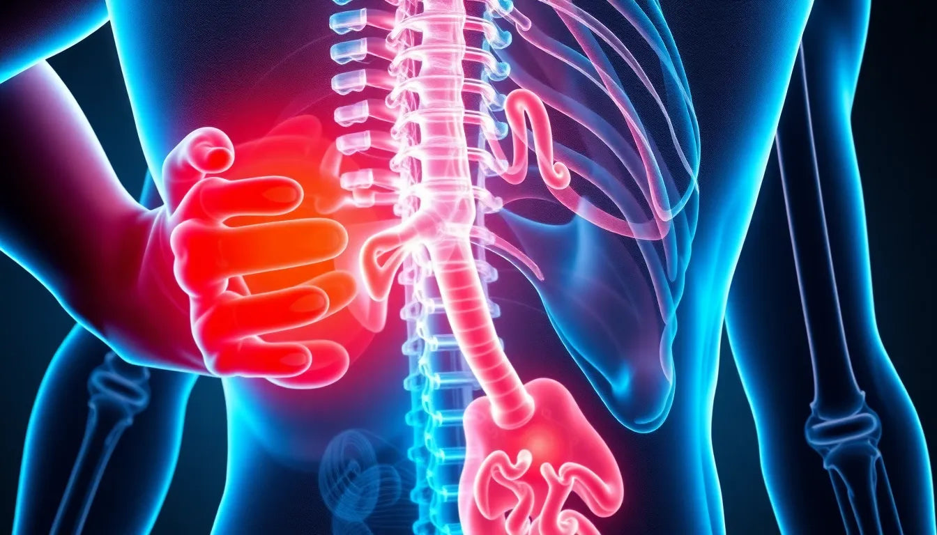 Ontdek de verborgen oorzaken van pijn in rug en linkerzijde van de buik - Illustration