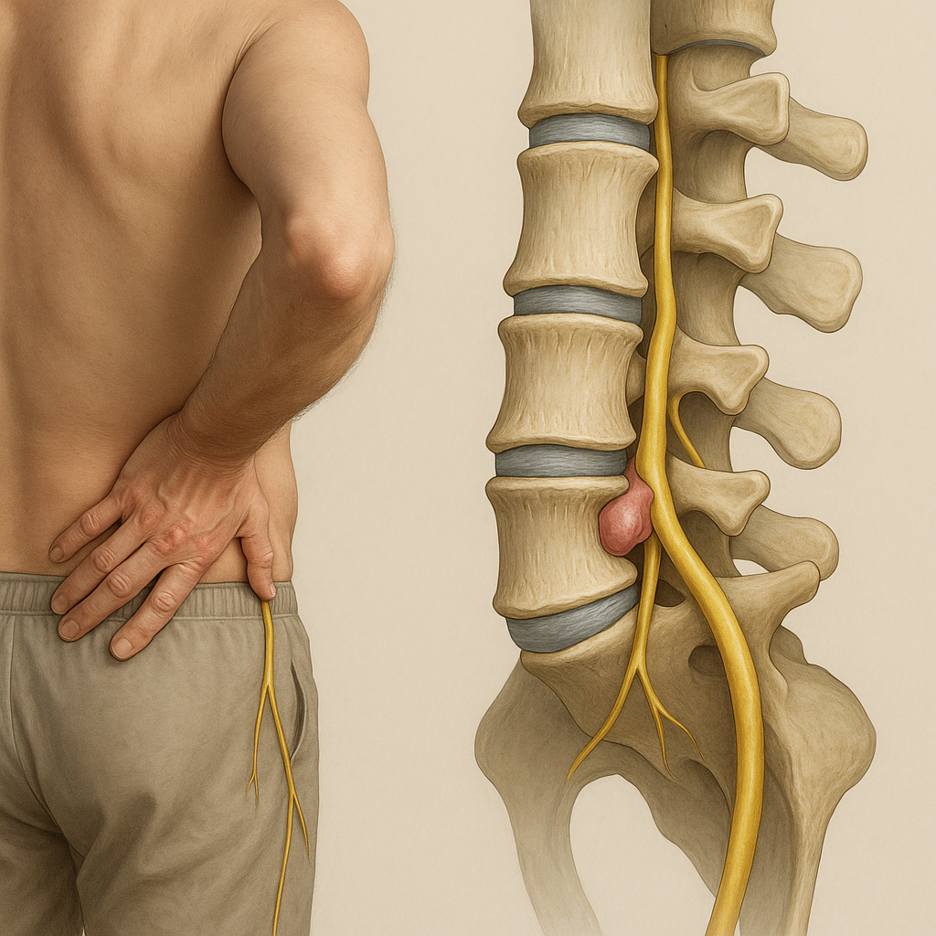 Ontdek de stille signalen van hernia symptomen in je rug - Illustration
