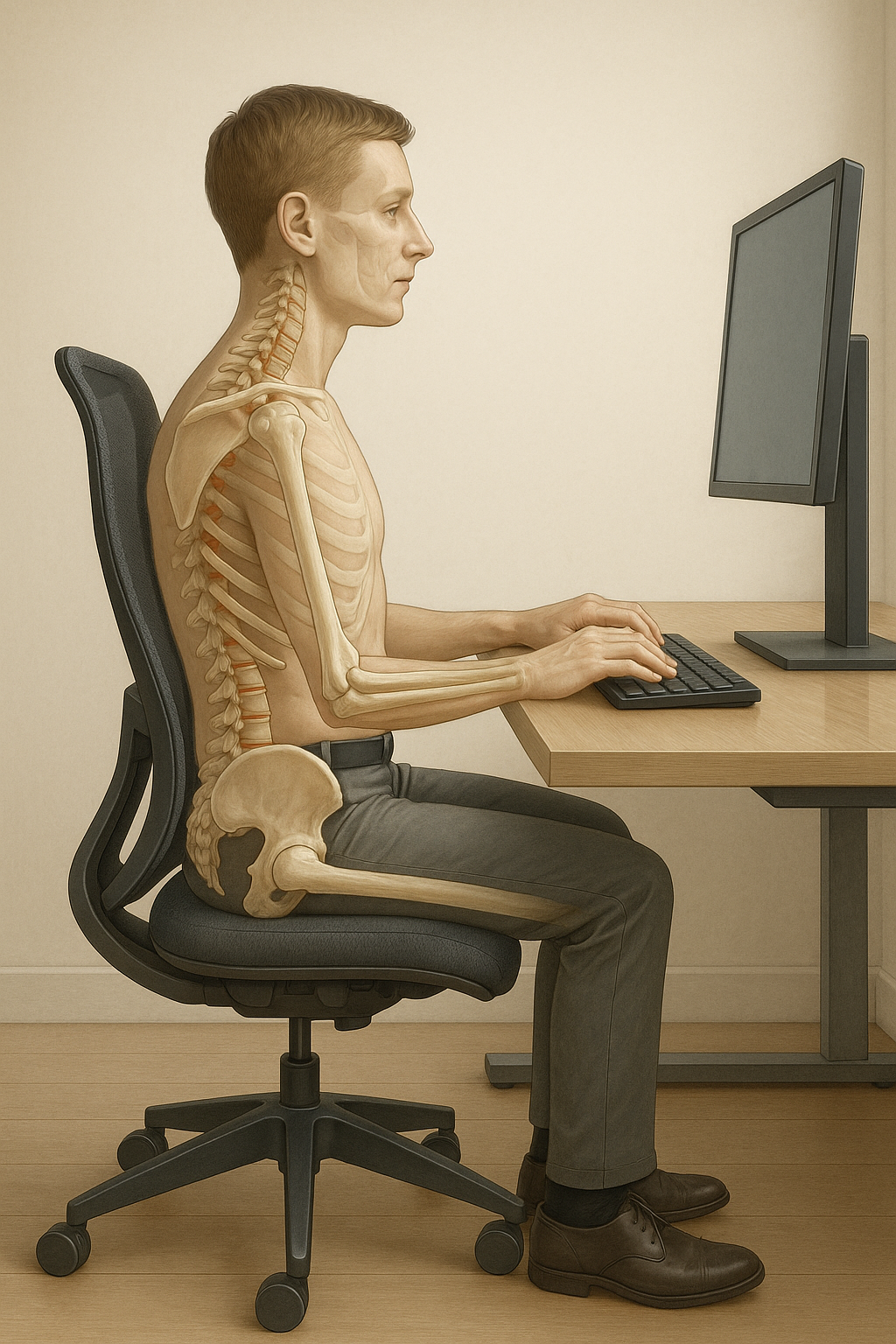 Zit Slim: Ontdek de Geheimen van een Ergonomische Zithouding - Illustration
