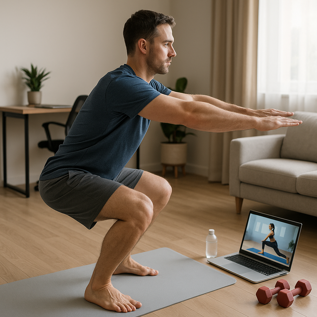 Online bewegen: ontdek de kracht van digitale workouts vanuit huis - Illustration