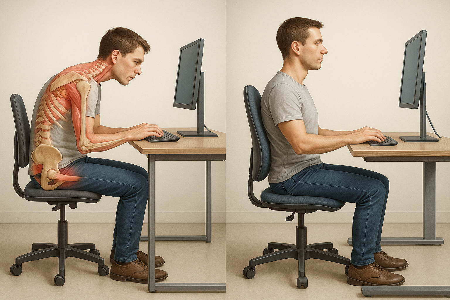 Zeg vaarwel tegen je slechte houding met deze eenvoudige tips - Illustration